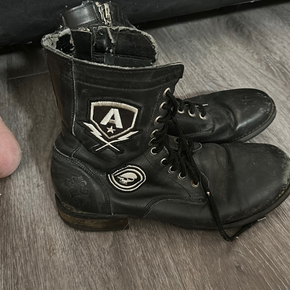 Affliction war time side zip up boots